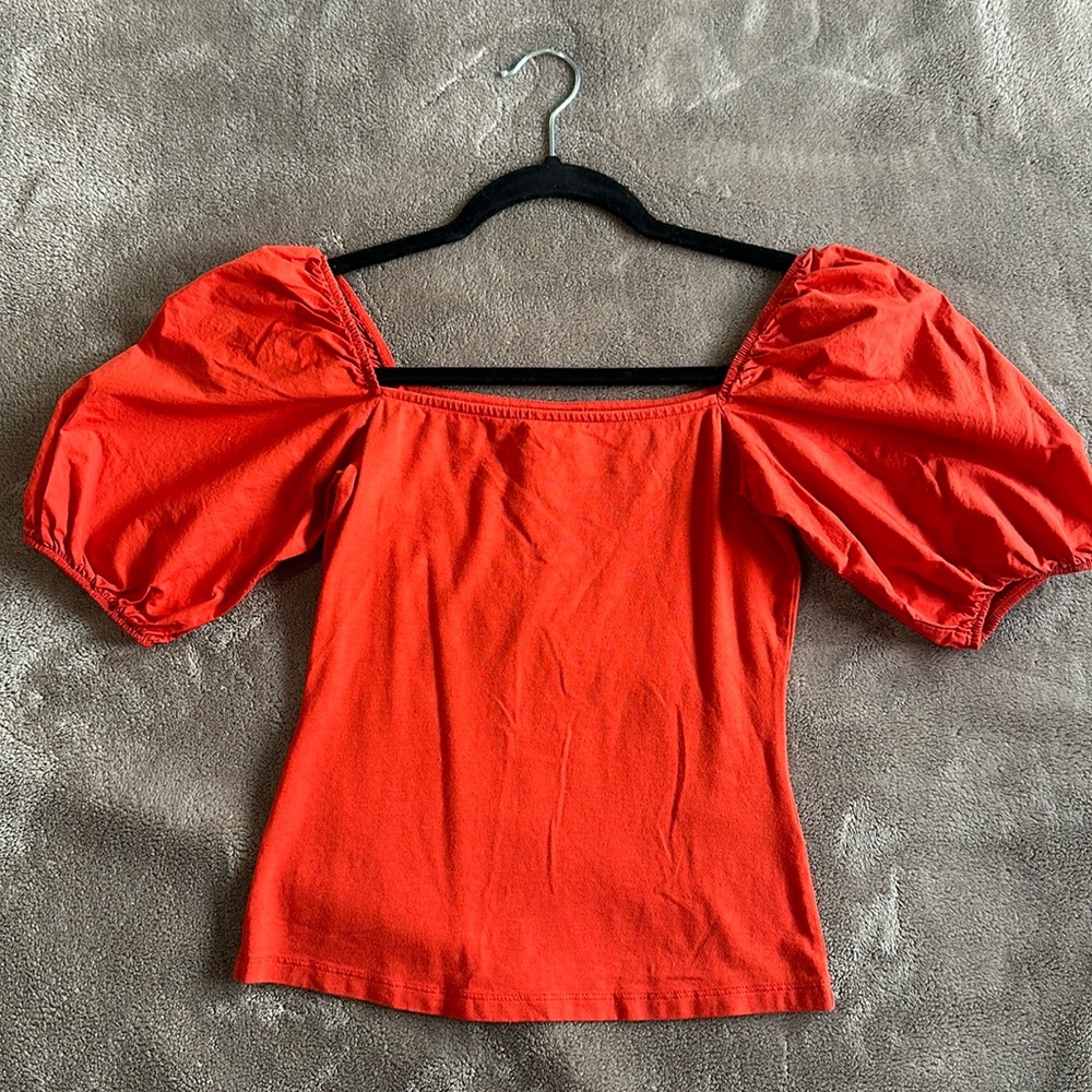 H&M XS Red Off Shoulder Blouse